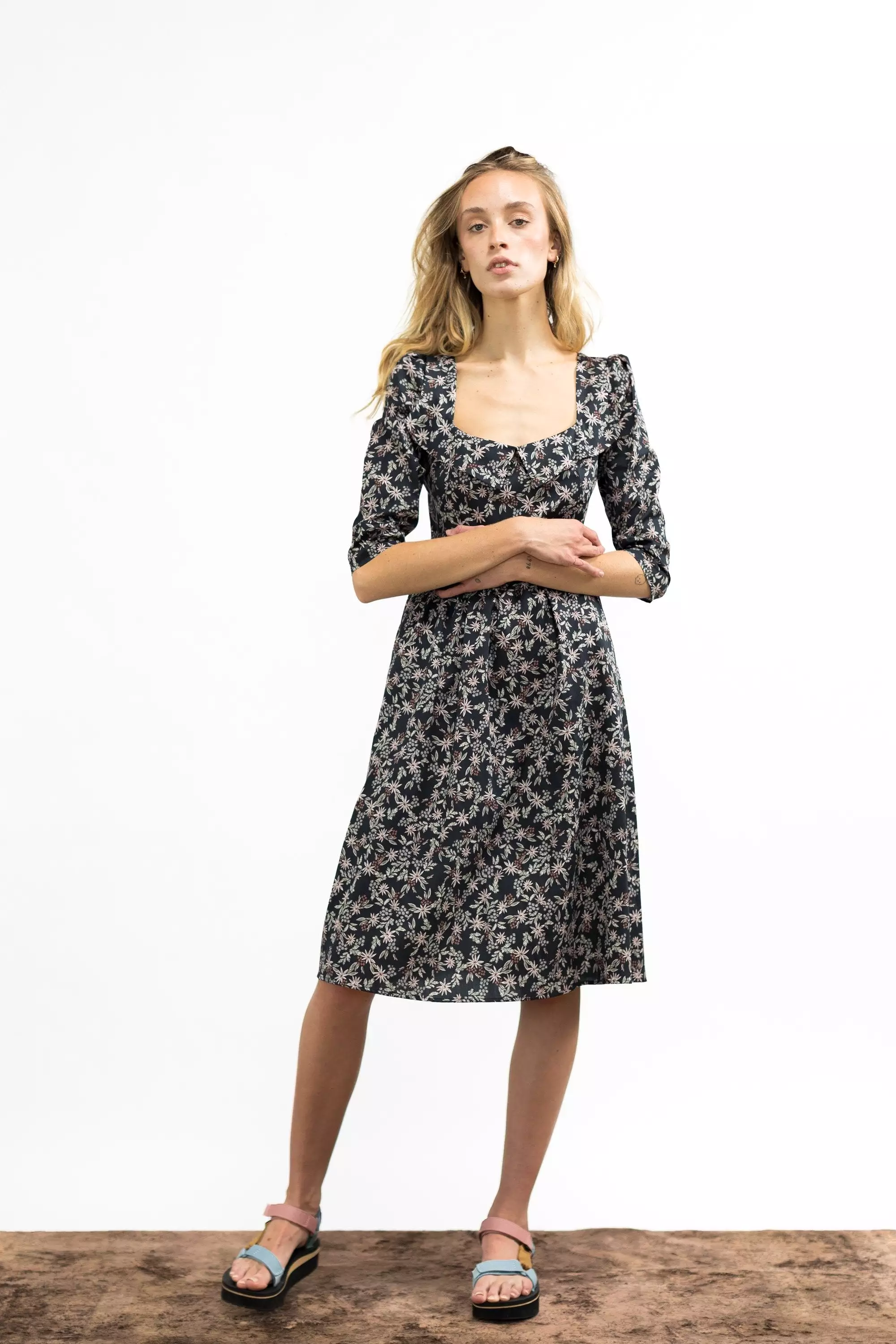 Marisol Dress / Black Cotton Floral