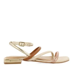 MULTICOLOR LEATHER SANDALS WITH METALLICS FOR WOMEN LATAH