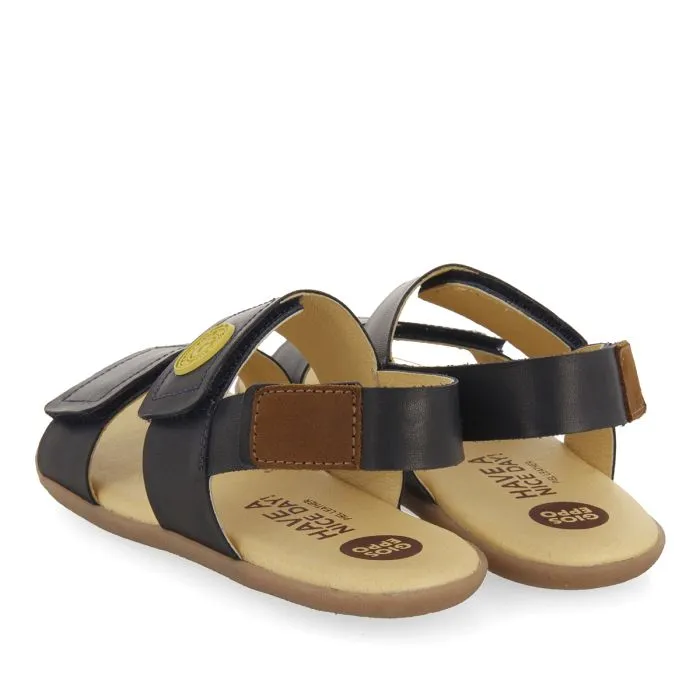 NAVY BLUE SANDALS WITH YELLOW ACCENTS FOR BOYS AND GIRLS CORNWALL