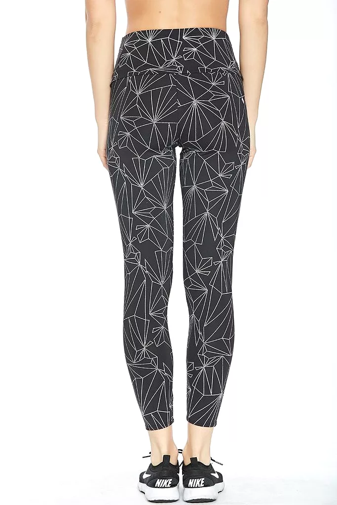 Onzie High Rise Midi Legging Black Reflective