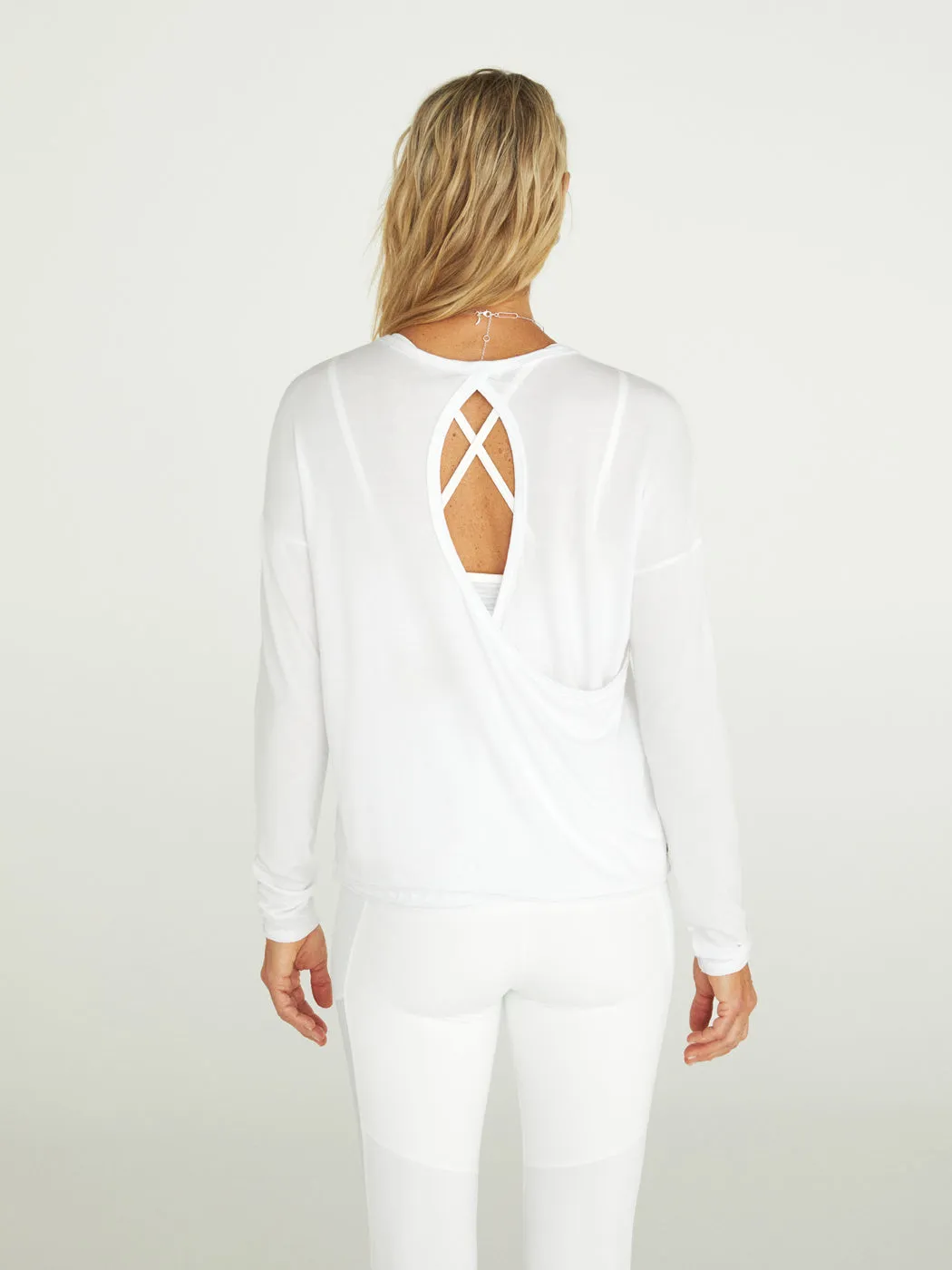 Open Back Long Sleeve - White