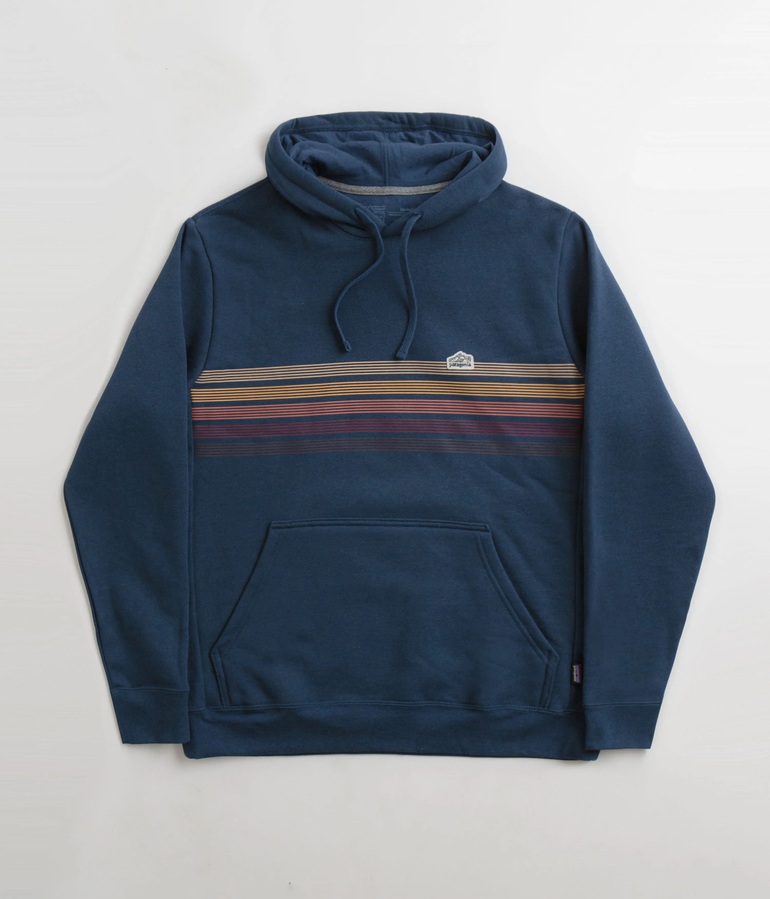 Patagonia Line Logo Ridge Stripe Uprisal Hoodie - Lagom Blue