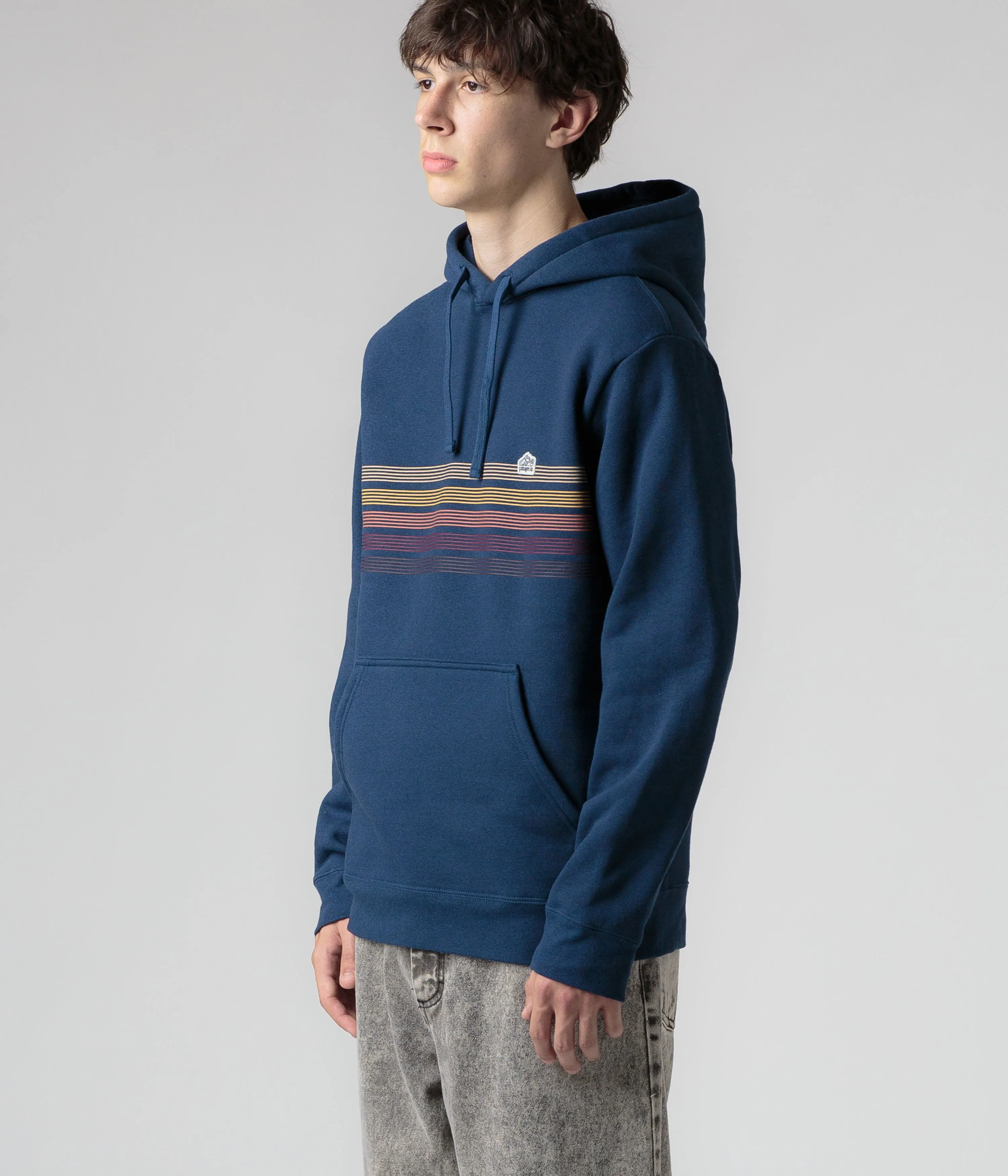 Patagonia Line Logo Ridge Stripe Uprisal Hoodie - Lagom Blue