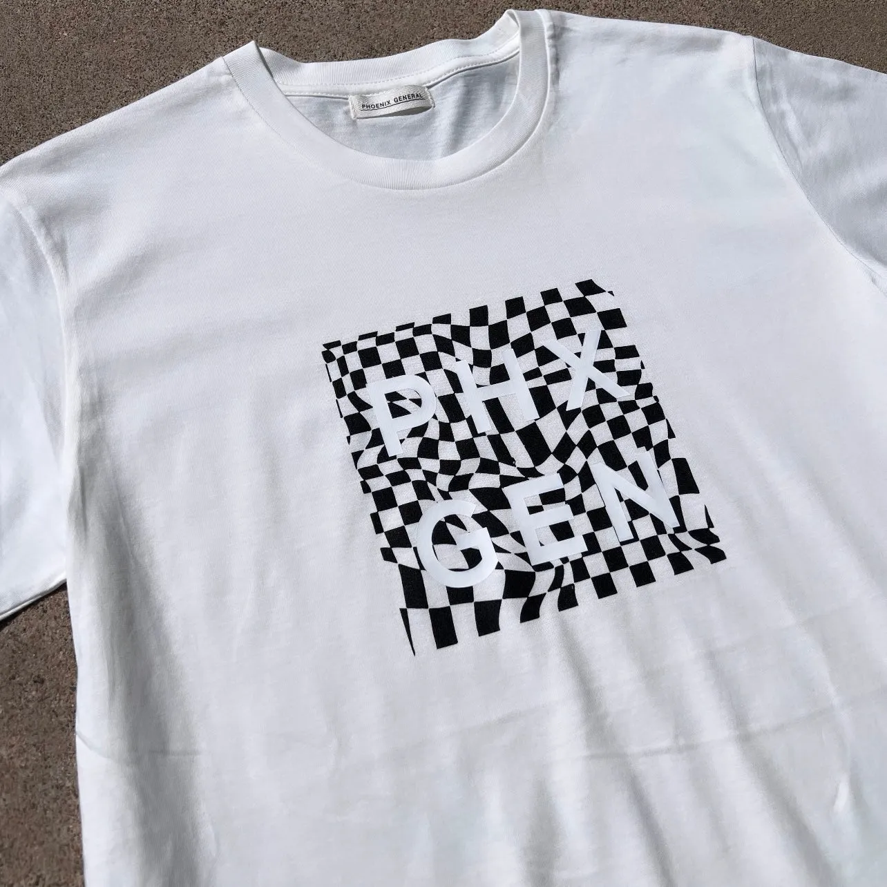 PHX GEN Tee - Twisted Check White