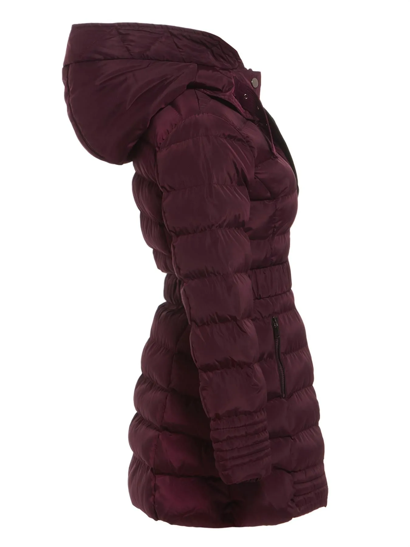 Plus Size Womens Padded Winter Parka Coat, Wine, Black, Navy, UK Sizes 16 to 26