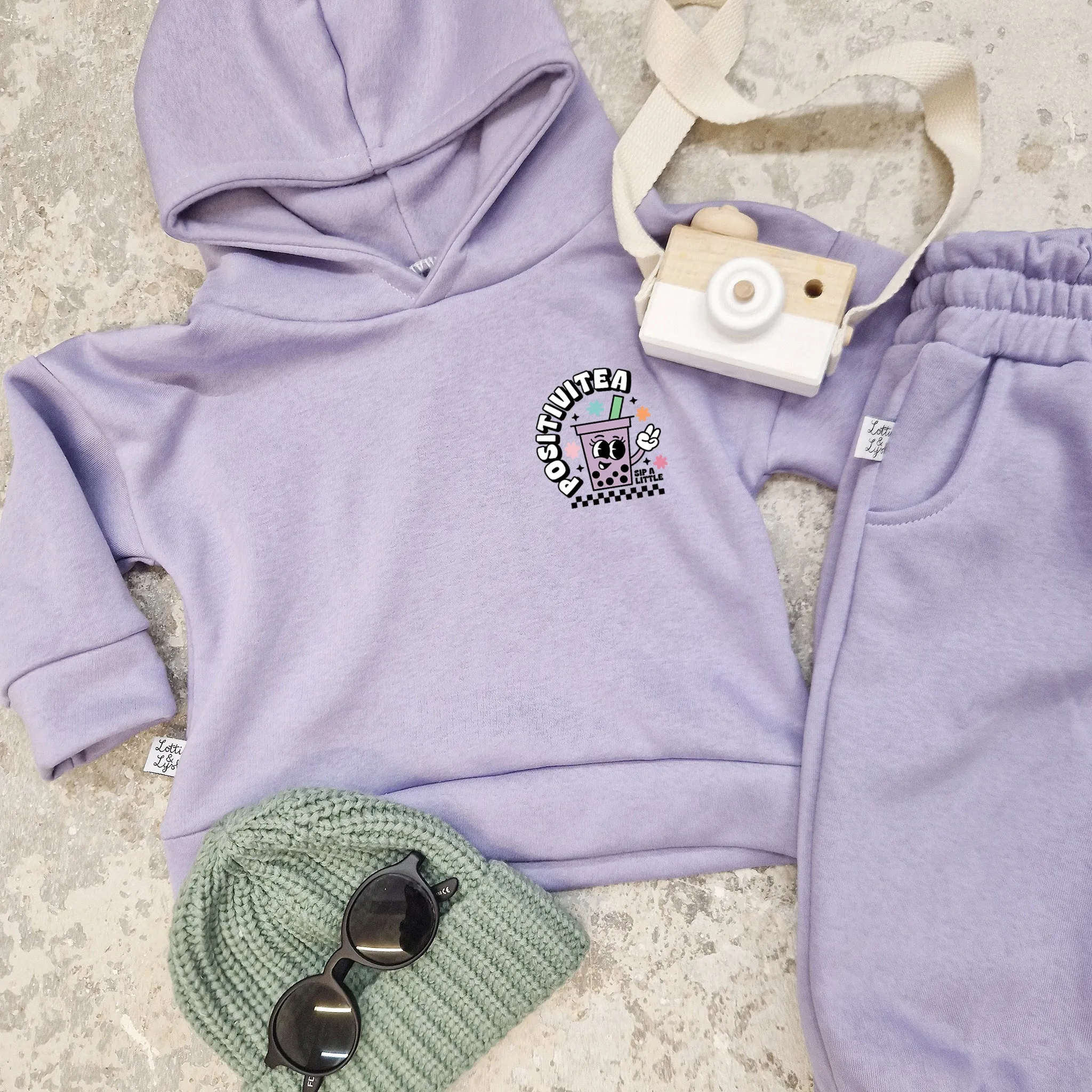 Positivitea Retro Kids Tracksuit | Lilac