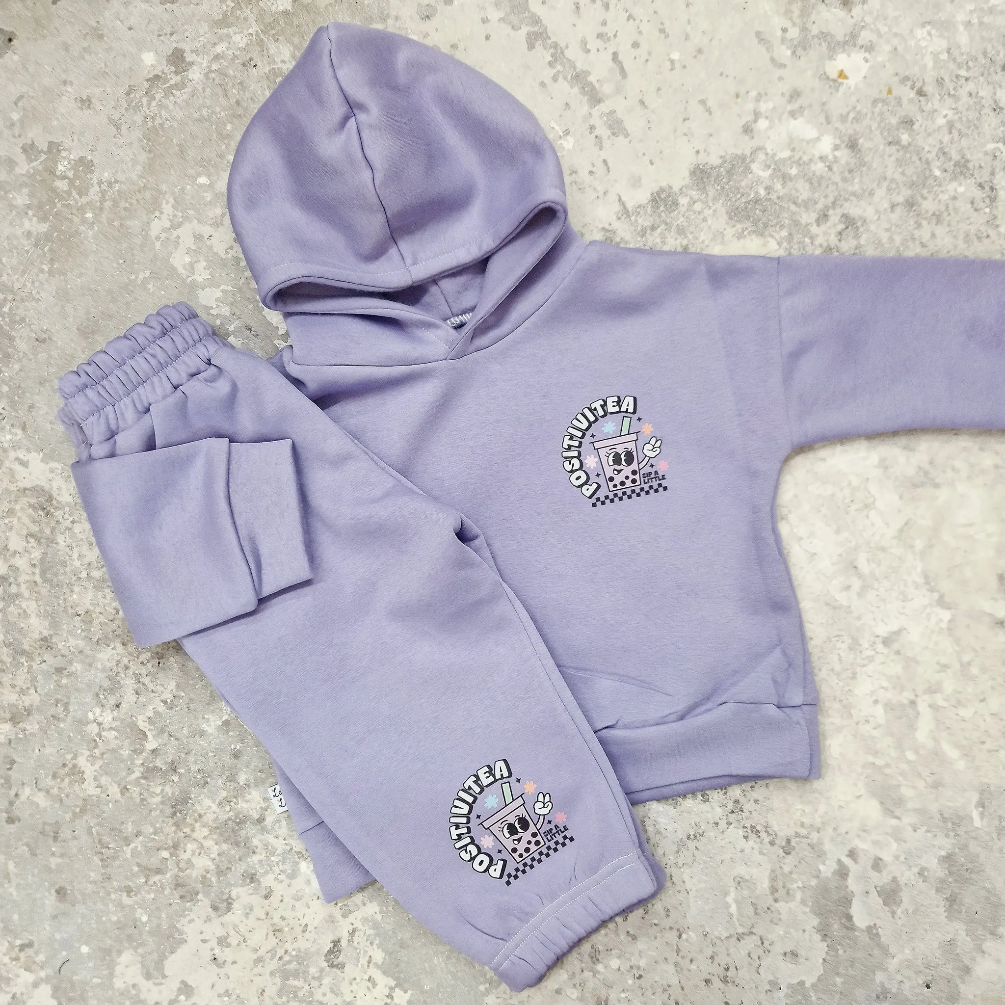 Positivitea Retro Kids Tracksuit | Lilac