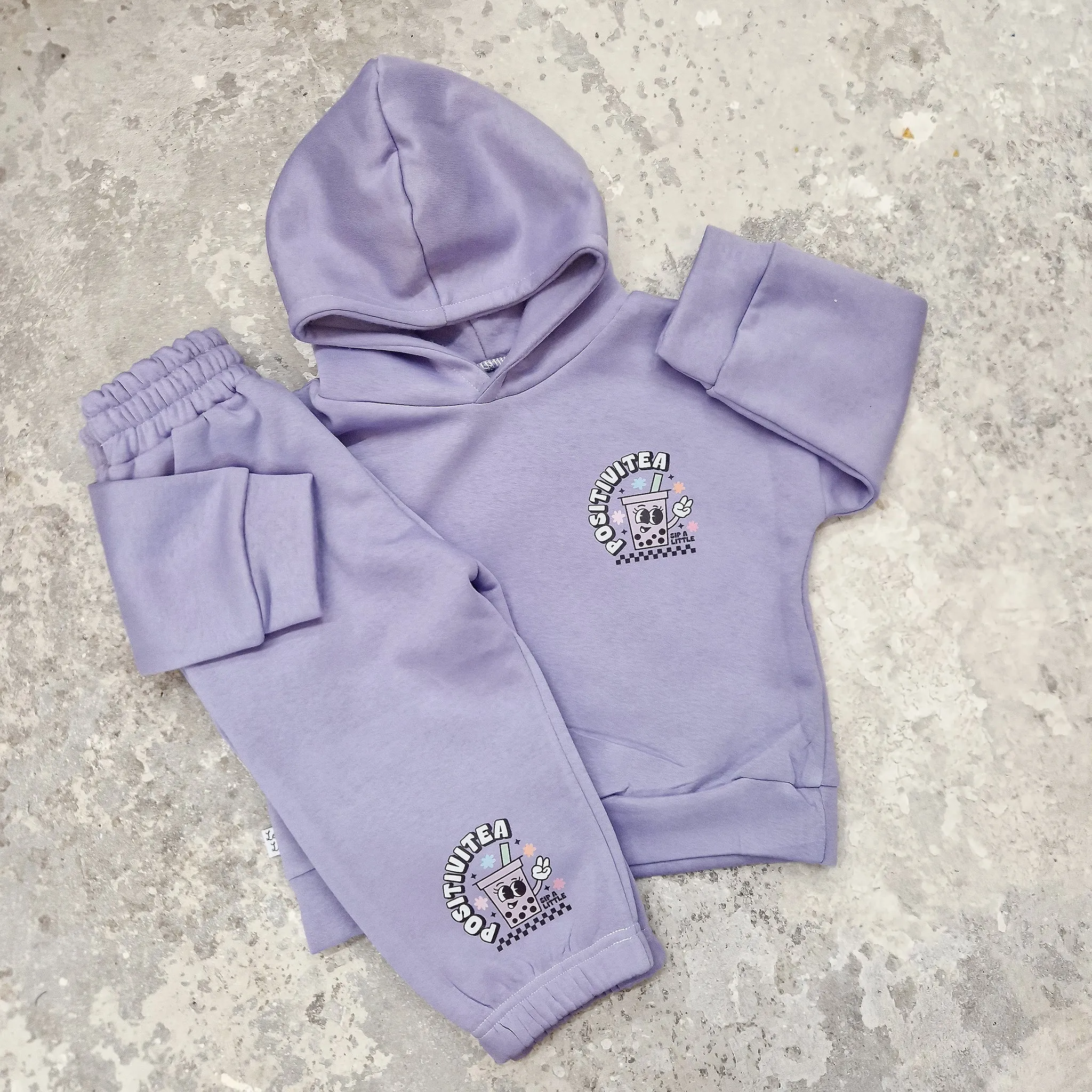 Positivitea Retro Kids Tracksuit | Lilac