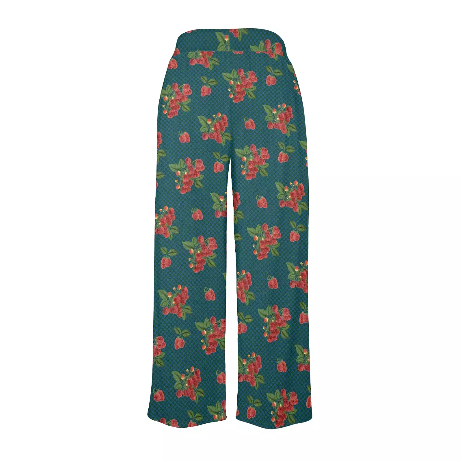 raspberry petals print 2 Women's Wide Leg Lounge Pants (Model L77)