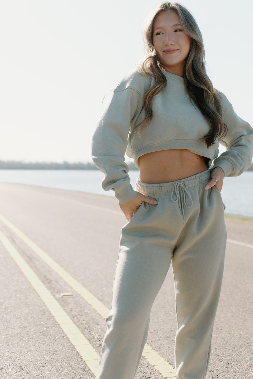 Sage Green Lounge Set Sweatpants