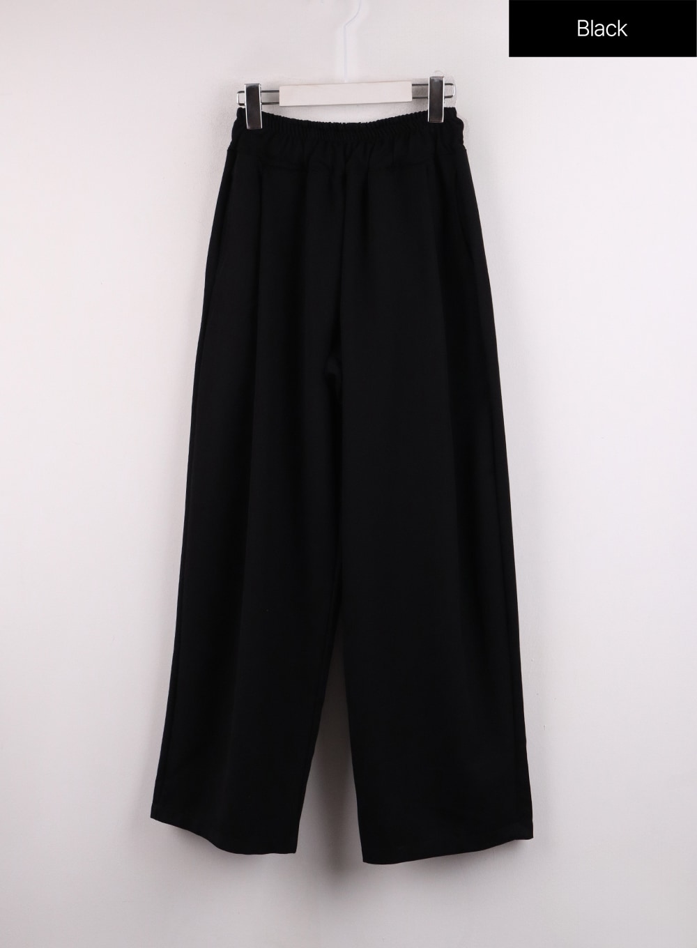 Solid Elastic Waist Trousers IF402