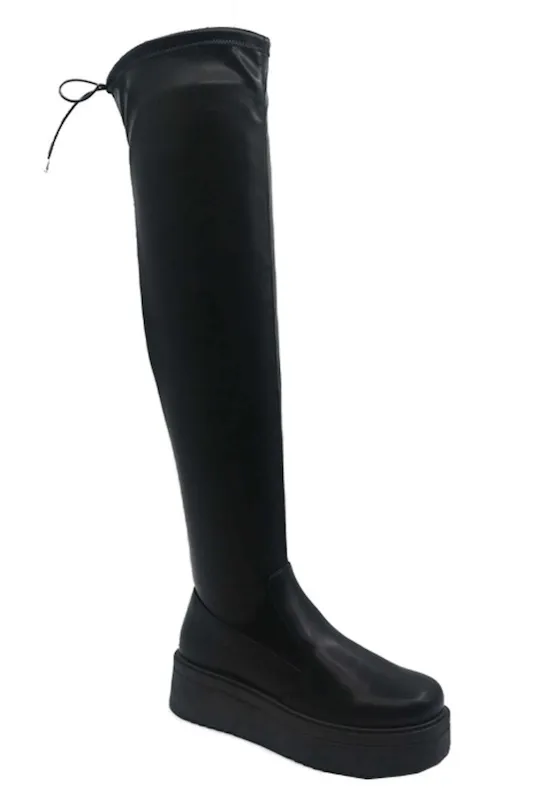 Stretch OTK Wedge Boots