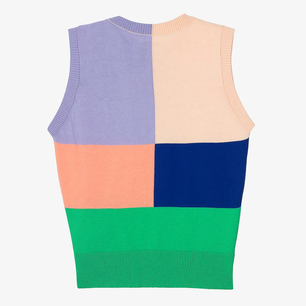 Teen Green Colourblock Sweater Vest