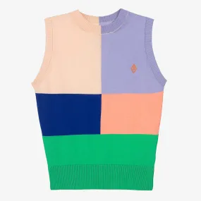 Teen Green Colourblock Sweater Vest