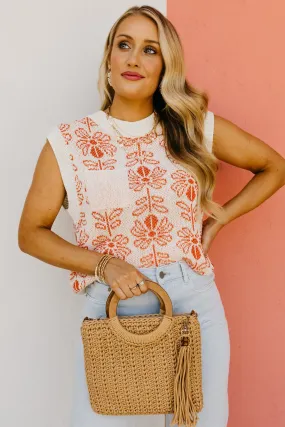 The Aisha Floral Sleeveless Sweater Top