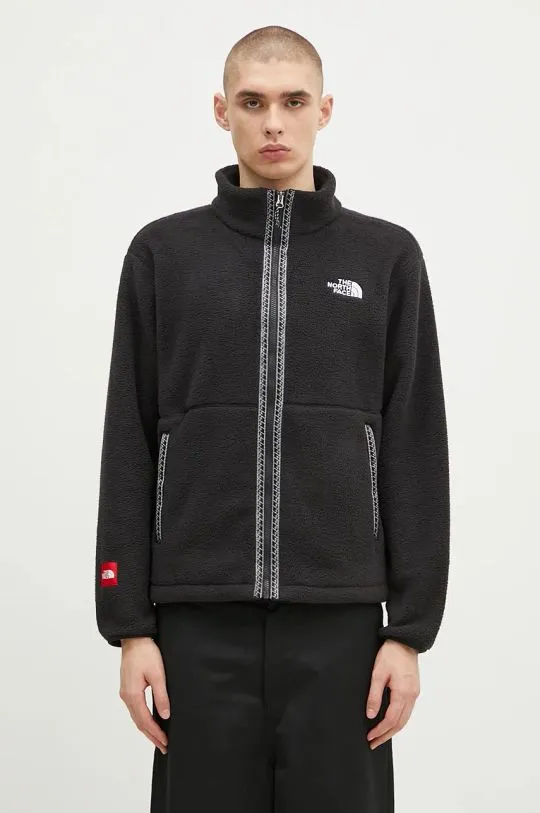 The North Face fleece sweatshirt Fleeski Fz Jacket black color smooth NF0A88XQJK31