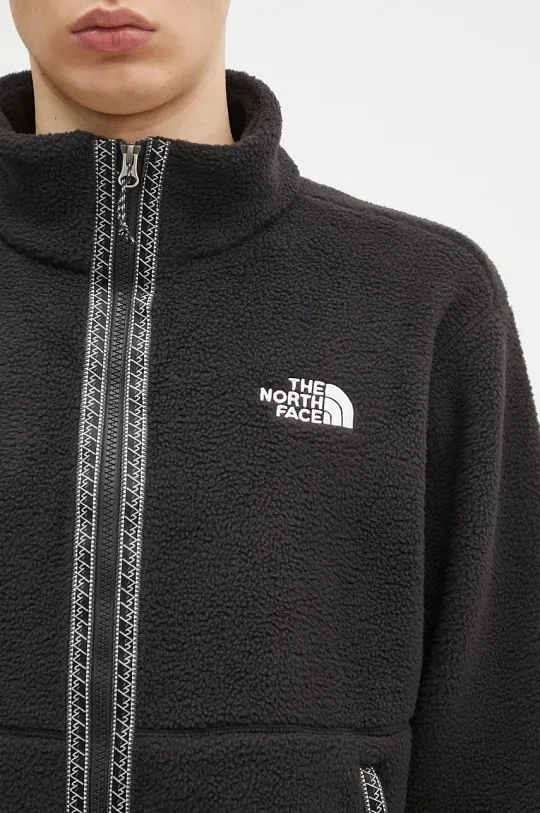 The North Face fleece sweatshirt Fleeski Fz Jacket black color smooth NF0A88XQJK31