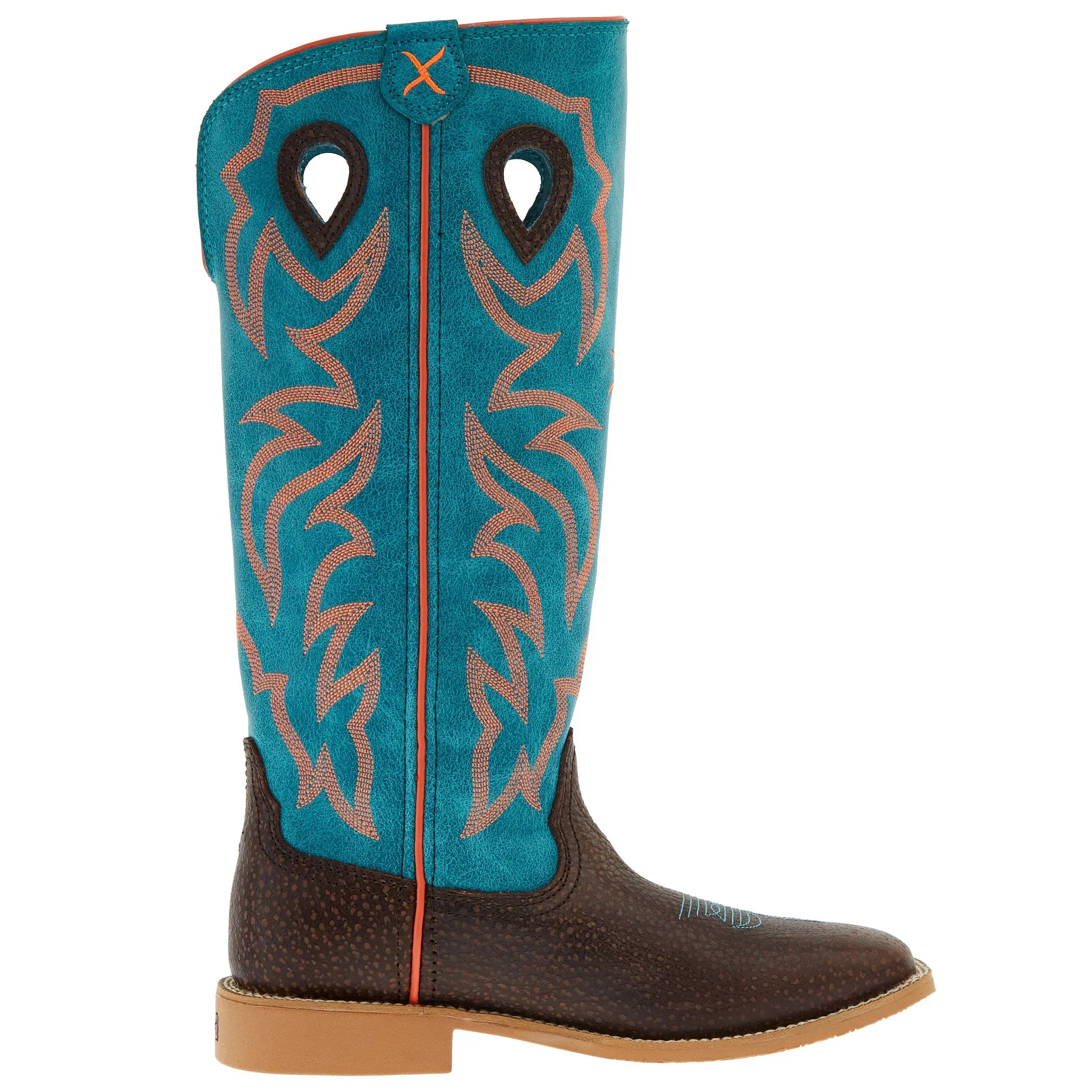 Twisted X Youth Buckaroo Boot- Dark Chocolate/Electric Turquoise