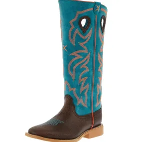 Twisted X Youth Buckaroo Boot- Dark Chocolate/Electric Turquoise