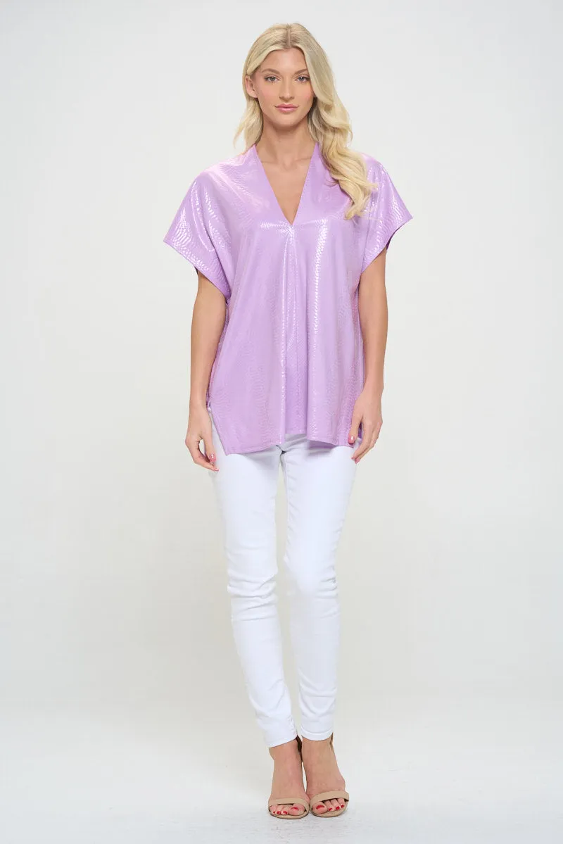 V-Neck Top w/ Side Slits