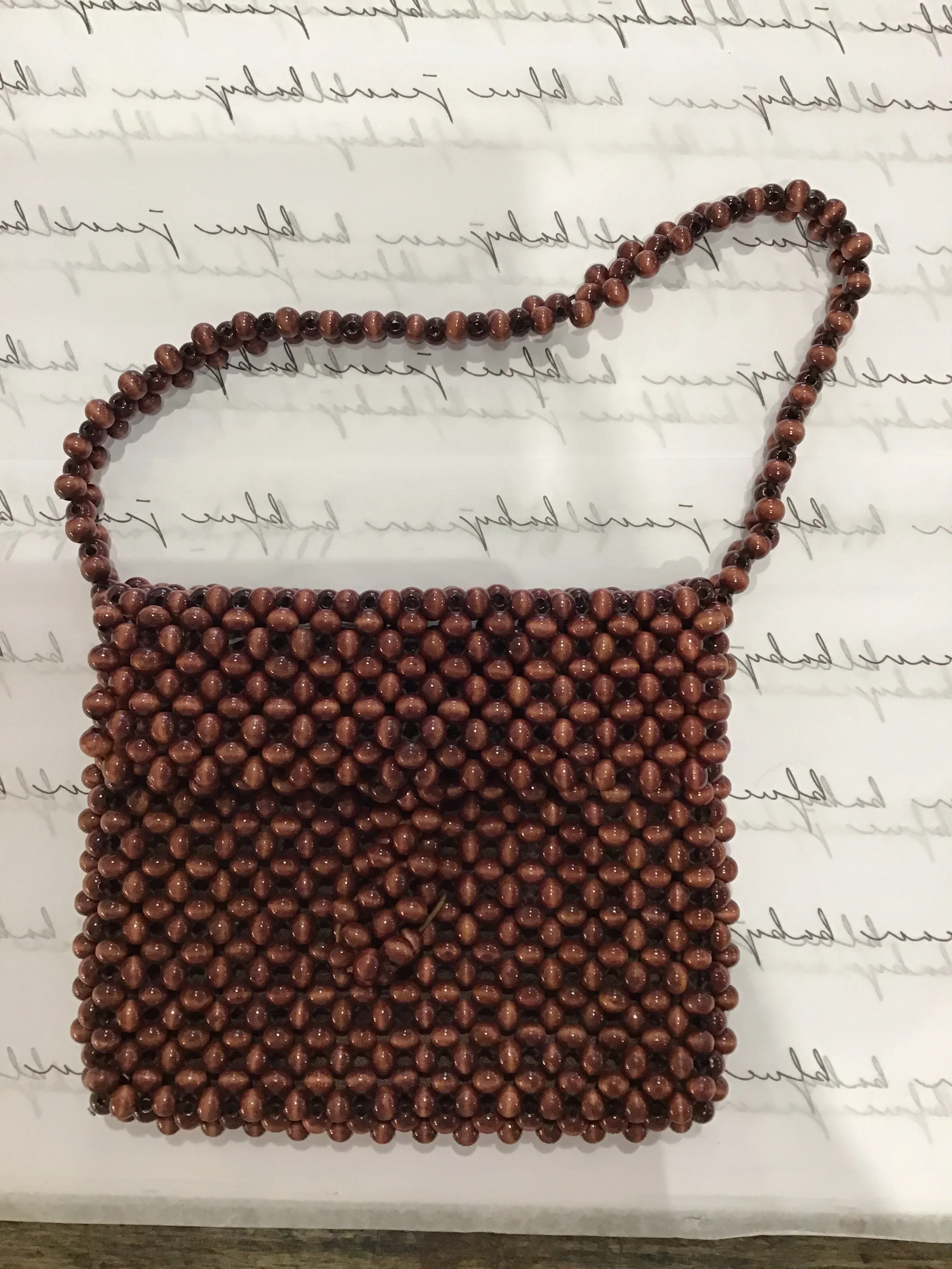 Vintage Cocoa Beaded bag