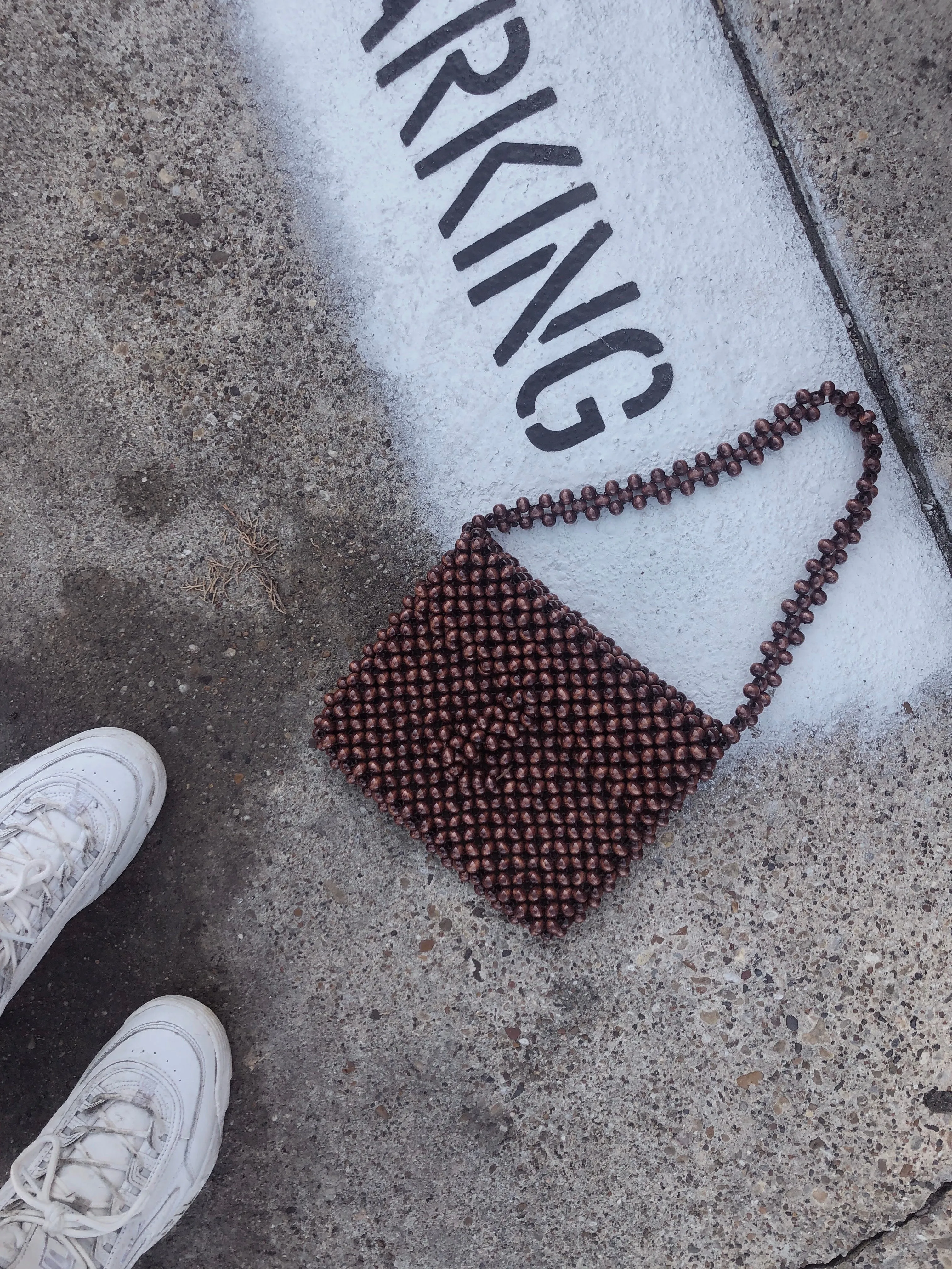 Vintage Cocoa Beaded bag