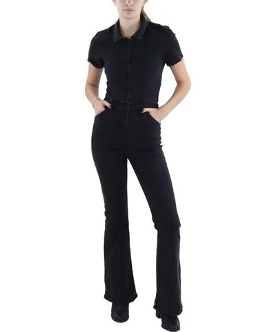 We The Free Womens Denim Flare Leg Jumpsuit