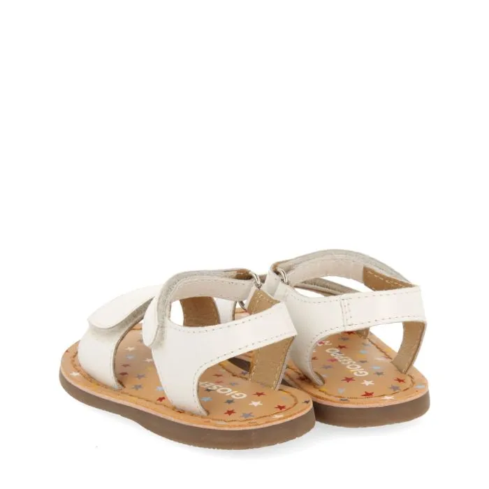 WHITE LEATHER SANDALS WITH FANTASY PRINT FOR BABY HIMARE