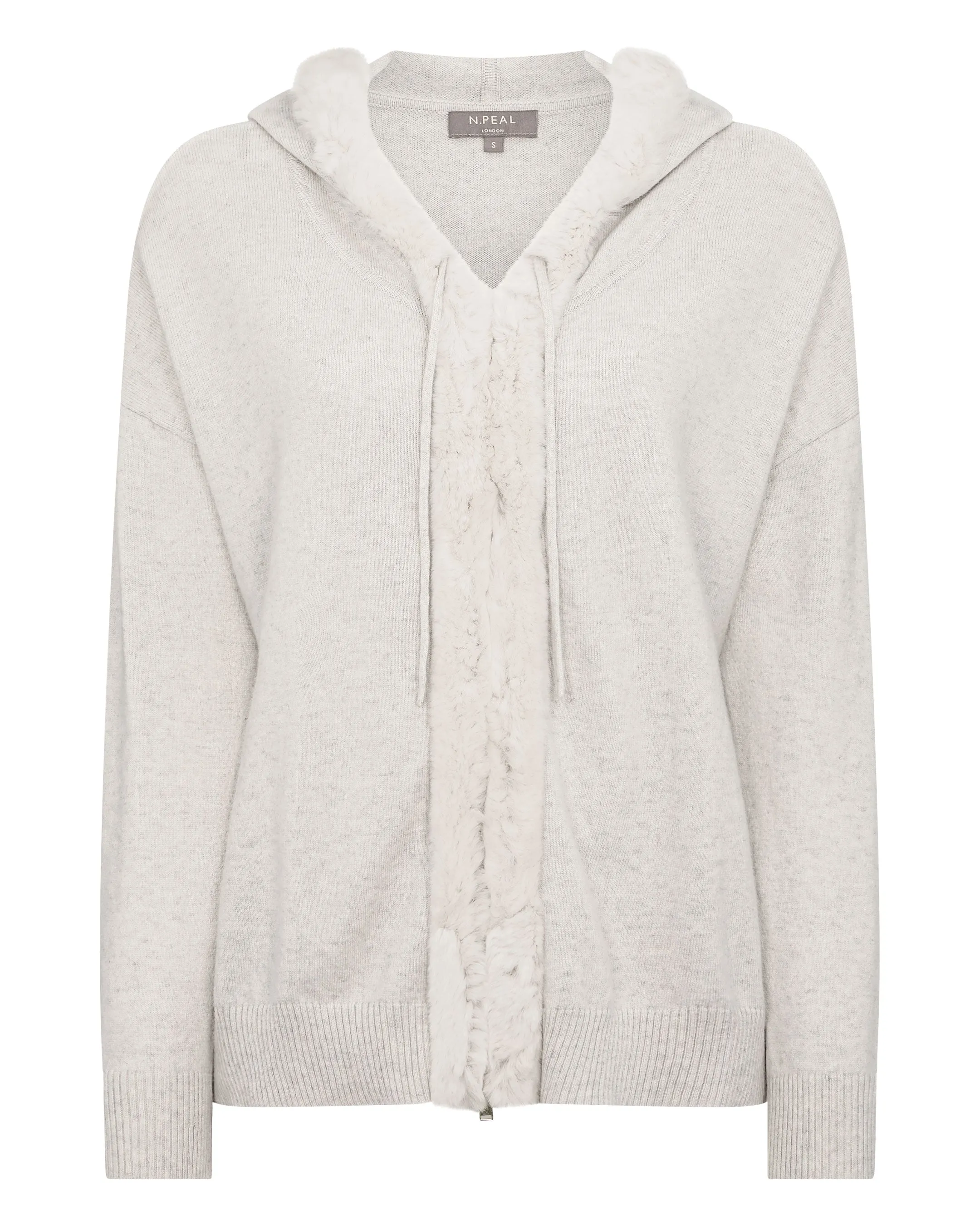 Women's Alicia Fur Trim Hoodie Pebble Grey