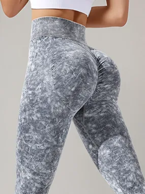 ZASUWA Female Seamless Denim Scrunch Bum Leggings